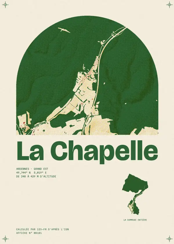 Affiche de La Chapelle, calculée par 123-fr d'après l'IGN