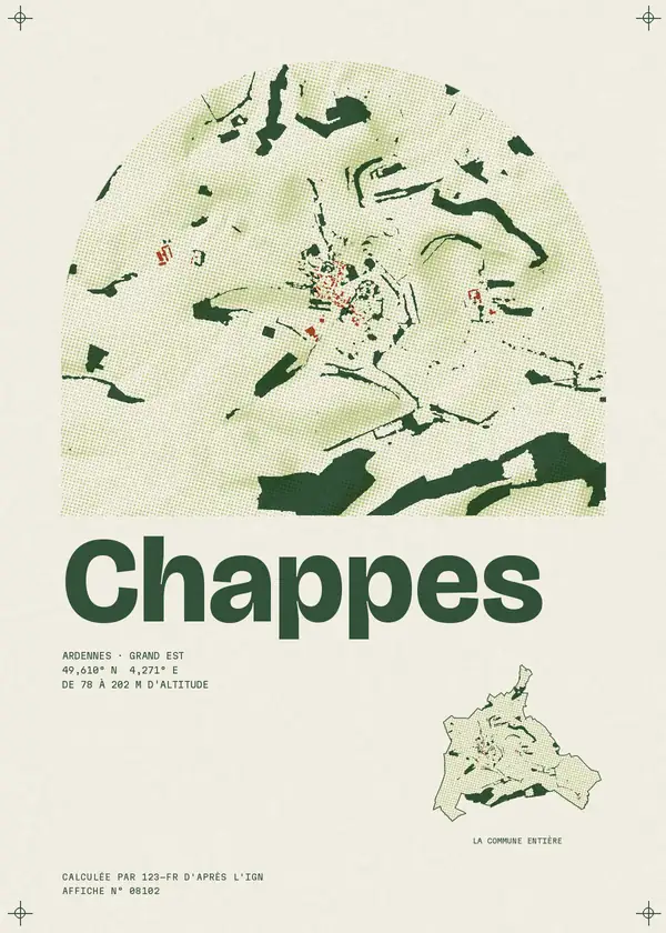 Affiche de Chappes, calculée par 123-fr d'après l'IGN