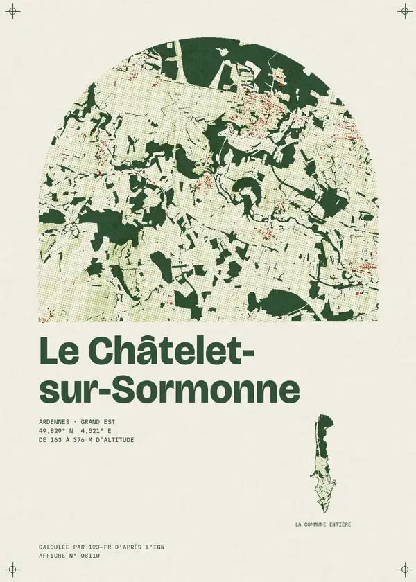 Affiche de Le Châtelet-sur-Sormonne, calculée par 123-fr d'après l'IGN