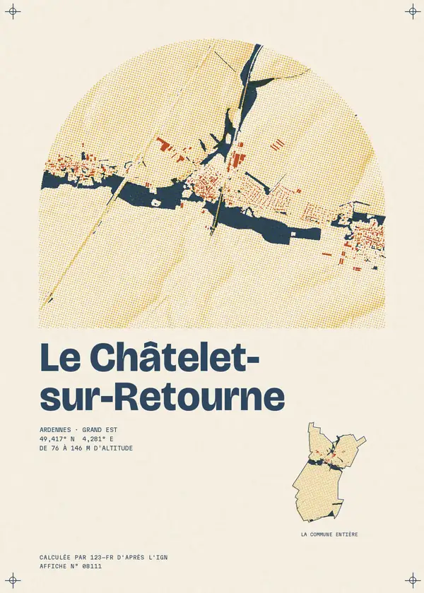 Affiche de Le Châtelet-sur-Retourne, calculée par 123-fr d'après l'IGN