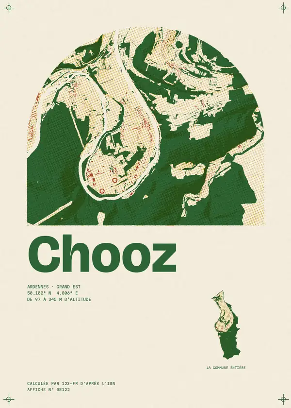 Affiche de Chooz, calculée par 123-fr d'après l'IGN