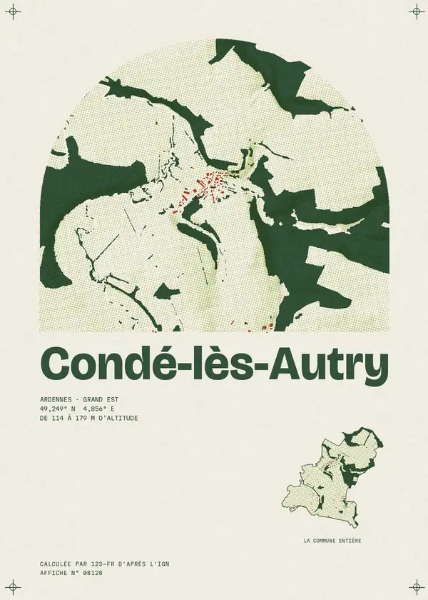 Affiche de Condé-lès-Autry, calculée par 123-fr d'après l'IGN