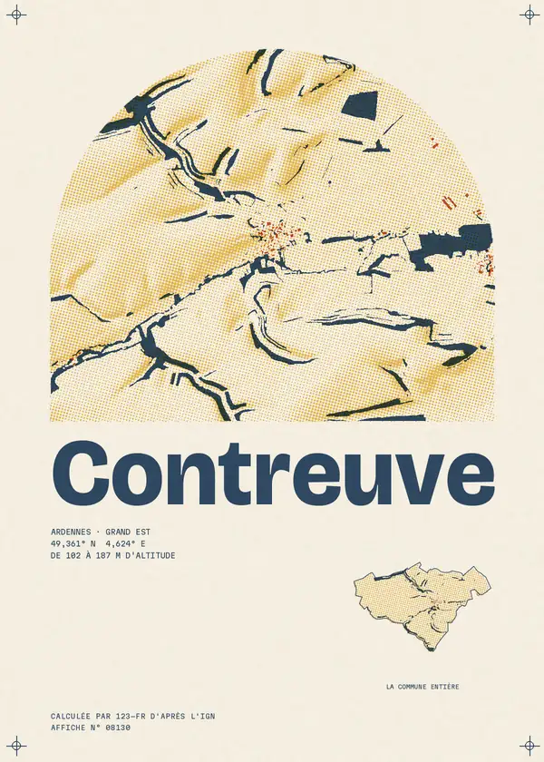 Affiche de Contreuve, calculée par 123-fr d'après l'IGN