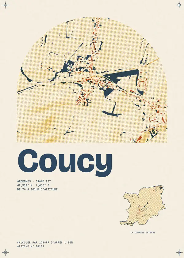 Affiche de Coucy, calculée par 123-fr d'après l'IGN