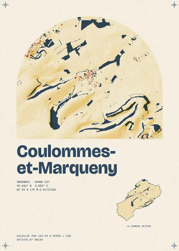 Affiche de Coulommes-et-Marqueny, calculée par 123-fr d'après l'IGN