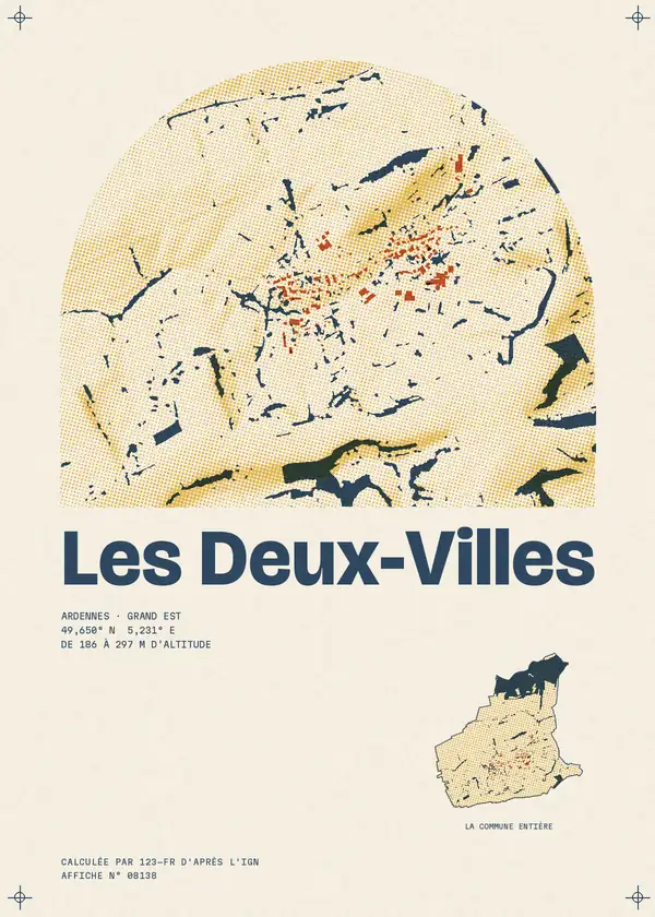 Affiche de Les Deux-Villes, calculée par 123-fr d'après l'IGN