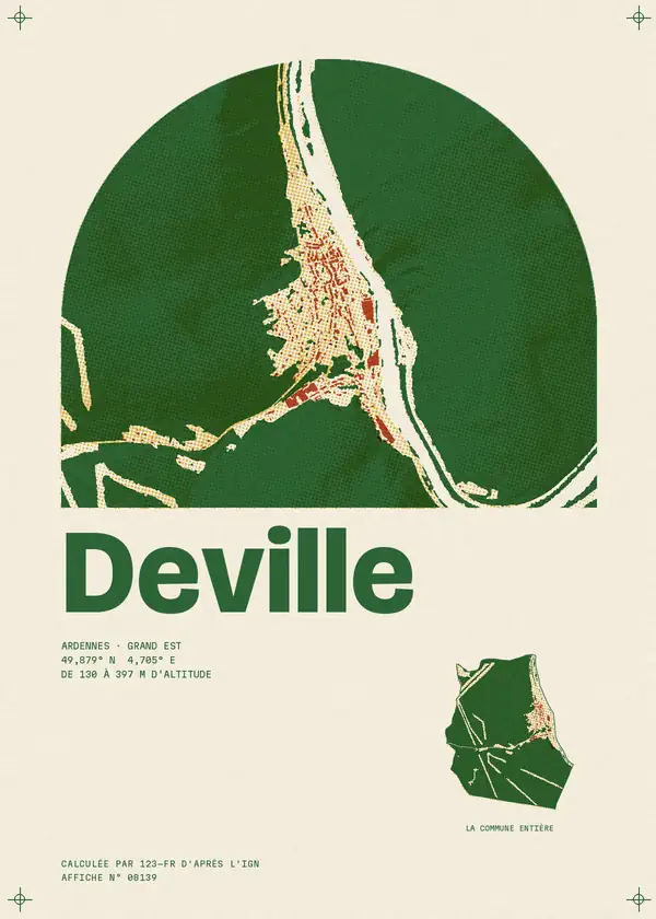 Affiche de Deville, calculée par 123-fr d'après l'IGN