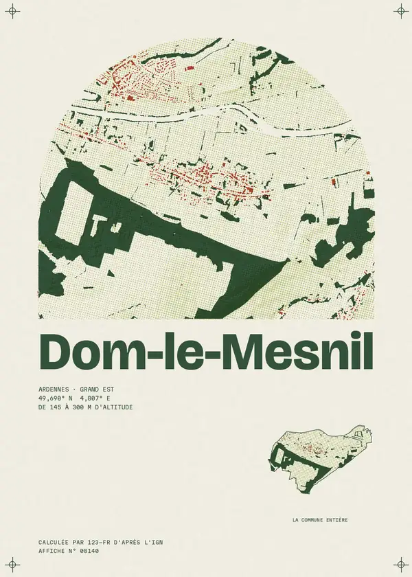 Affiche de Dom-le-Mesnil, calculée par 123-fr d'après l'IGN