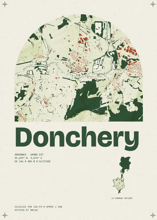 Affiche de Donchery, calculée par 123-fr d'après l'IGN