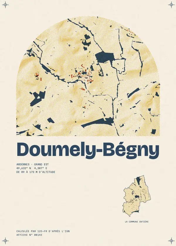 Affiche de Doumely-Bégny, calculée par 123-fr d'après l'IGN