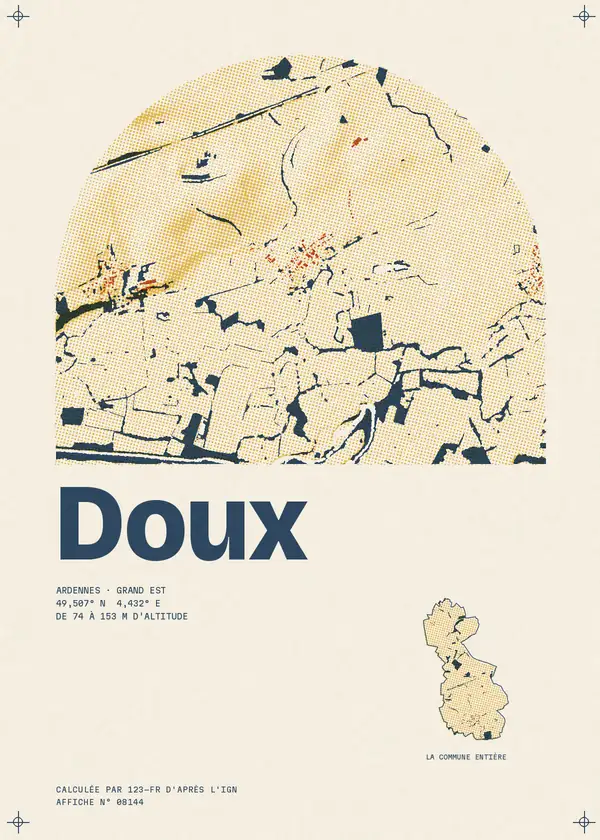 Affiche de Doux, calculée par 123-fr d'après l'IGN