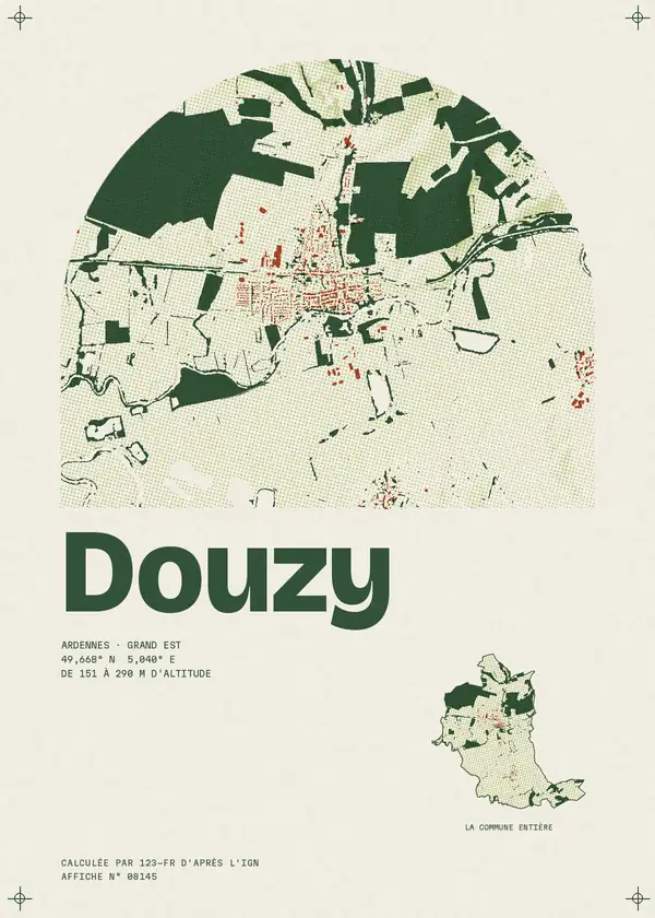 Affiche de Douzy, calculée par 123-fr d'après l'IGN