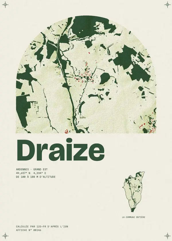Affiche de Draize, calculée par 123-fr d'après l'IGN