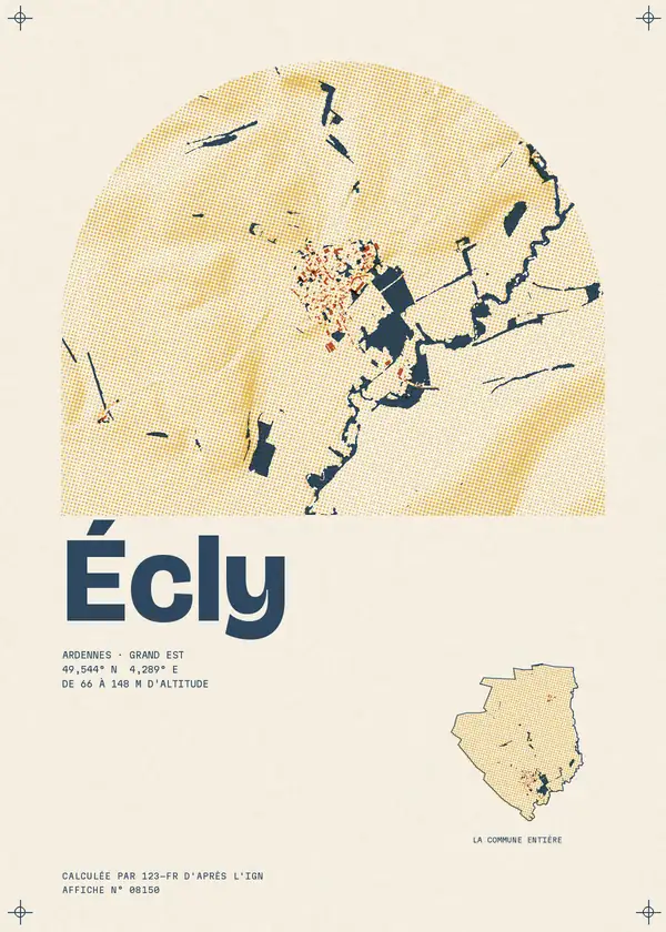 Affiche de Écly, calculée par 123-fr d'après l'IGN