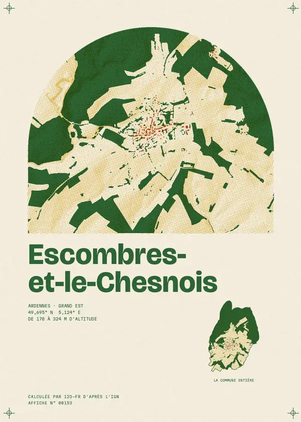 Affiche de Escombres-et-le-Chesnois, calculée par 123-fr d'après l'IGN