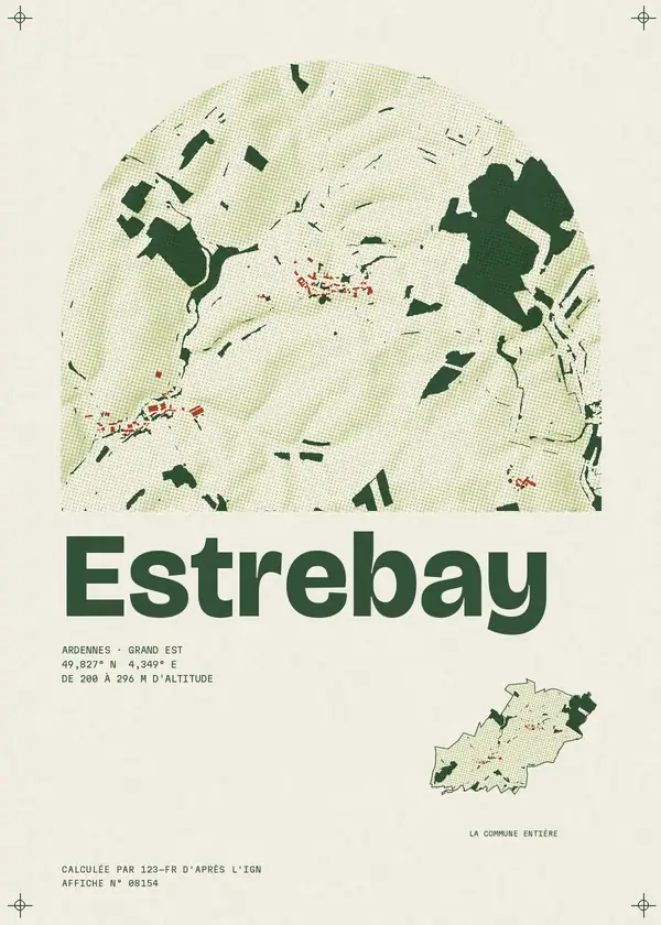 Affiche de Estrebay, calculée par 123-fr d'après l'IGN