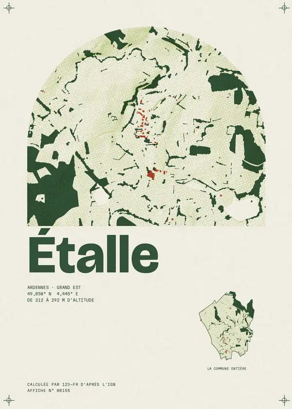 Affiche de Étalle, calculée par 123-fr d'après l'IGN