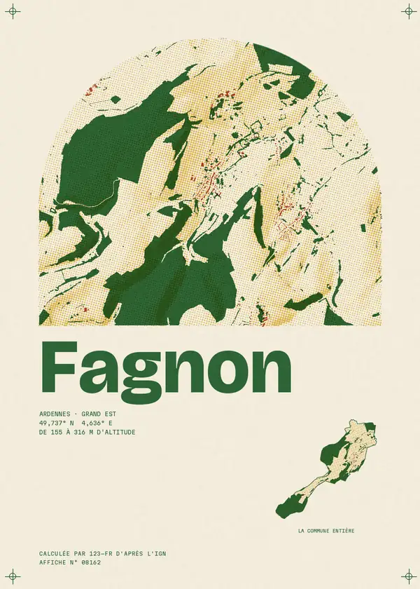 Affiche de Fagnon, calculée par 123-fr d'après l'IGN