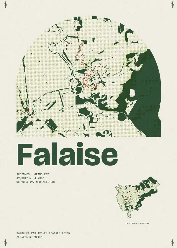 Affiche de Falaise, calculée par 123-fr d'après l'IGN
