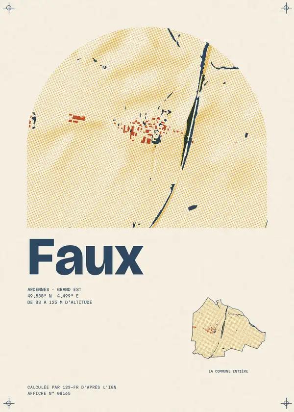 Affiche de Faux, calculée par 123-fr d'après l'IGN