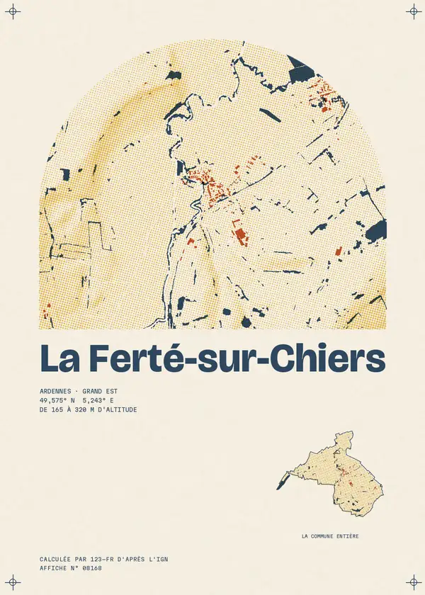 Affiche de La Ferté-sur-Chiers, calculée par 123-fr d'après l'IGN