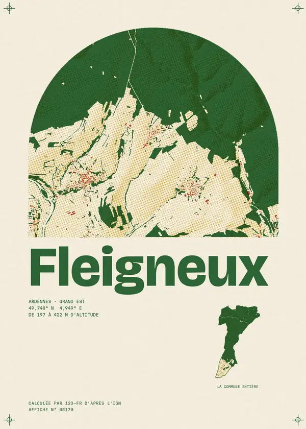 Affiche de Fleigneux, calculée par 123-fr d'après l'IGN