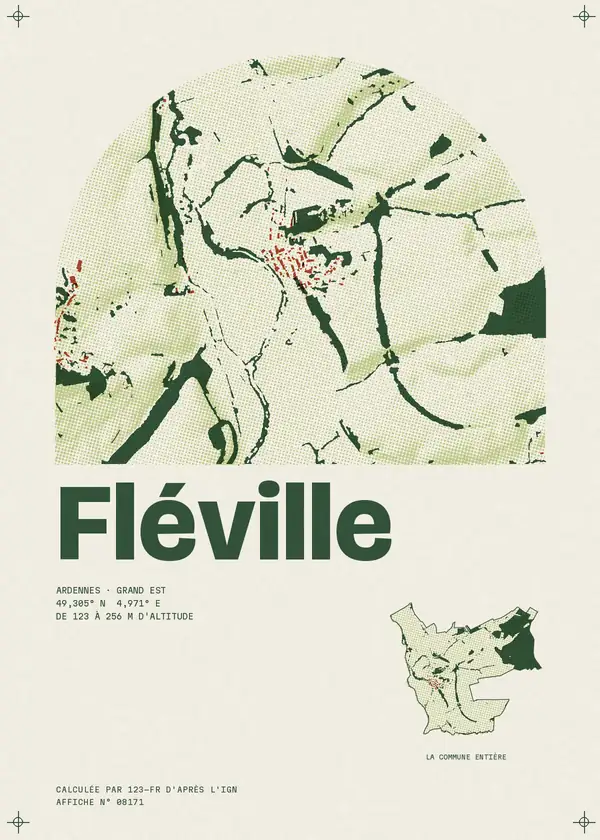 Affiche de Fléville, calculée par 123-fr d'après l'IGN