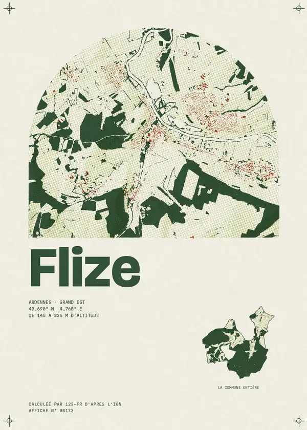 Affiche de Flize, calculée par 123-fr d'après l'IGN