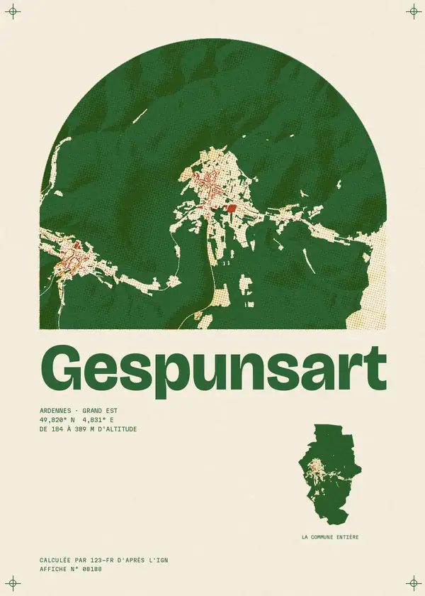 Affiche de Gespunsart, calculée par 123-fr d'après l'IGN