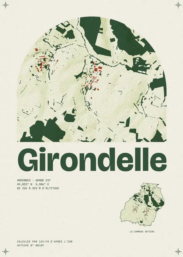 Affiche de Girondelle, calculée par 123-fr d'après l'IGN