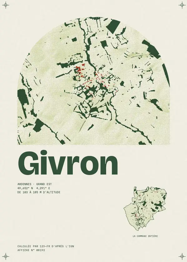 Affiche de Givron, calculée par 123-fr d'après l'IGN