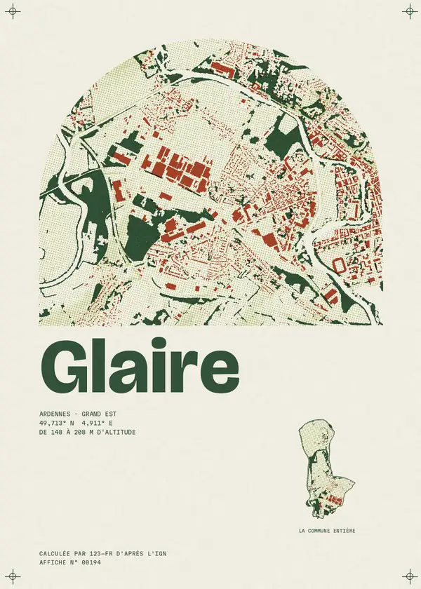 Affiche de Glaire, calculée par 123-fr d'après l'IGN