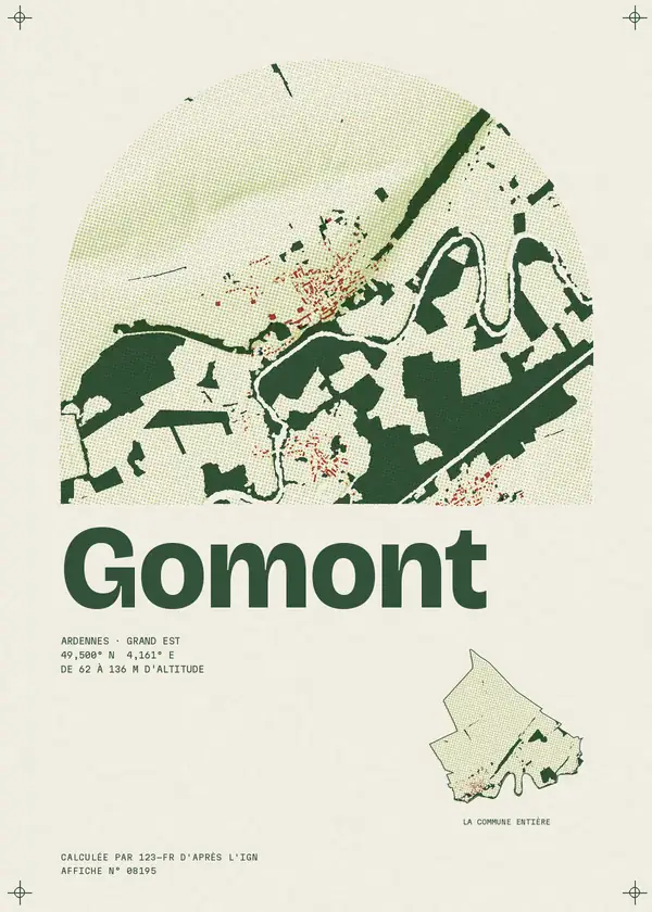 Affiche de Gomont, calculée par 123-fr d'après l'IGN