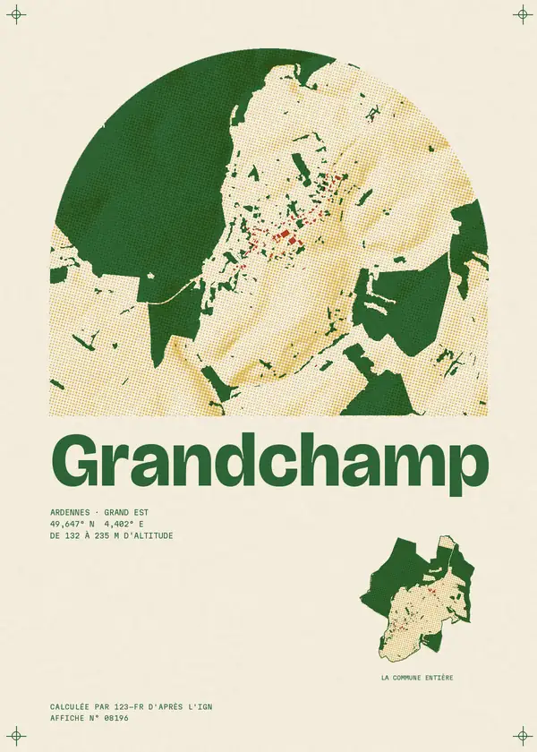 Affiche de Grandchamp, calculée par 123-fr d'après l'IGN