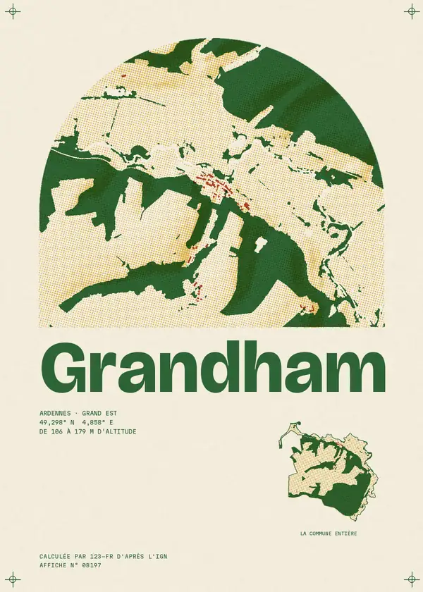 Affiche de Grandham, calculée par 123-fr d'après l'IGN