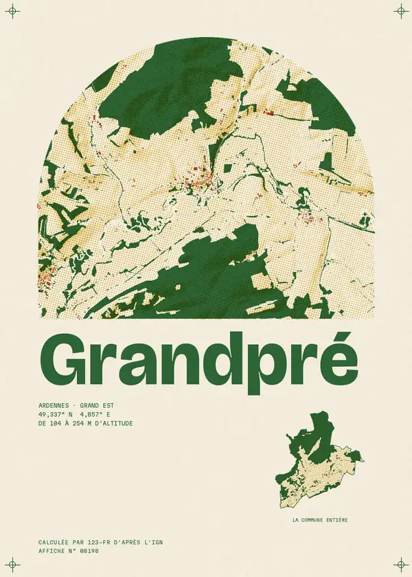 Affiche de Grandpré, calculée par 123-fr d'après l'IGN