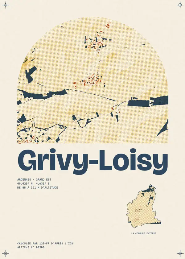 Affiche de Grivy-Loisy, calculée par 123-fr d'après l'IGN