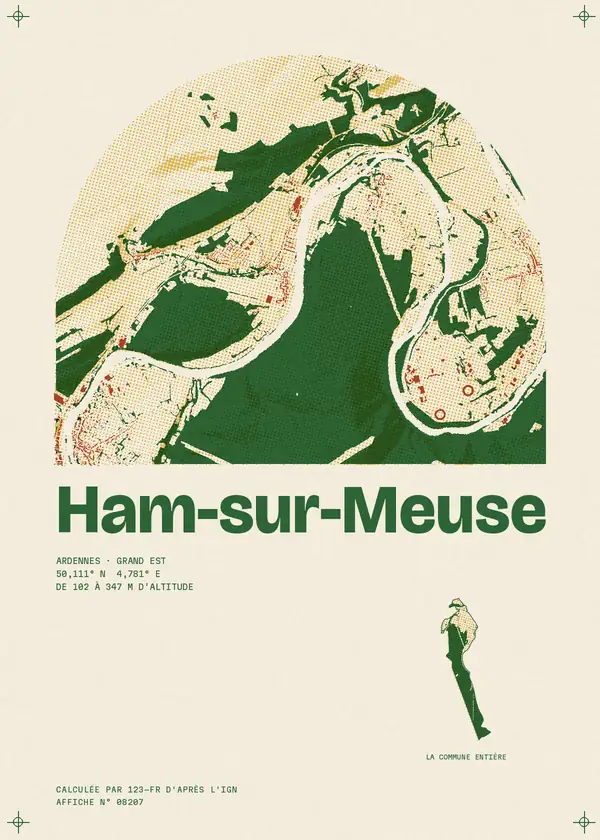 Affiche de Ham-sur-Meuse, calculée par 123-fr d'après l'IGN