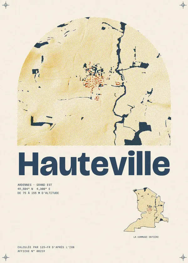 Affiche de Hauteville, calculée par 123-fr d'après l'IGN