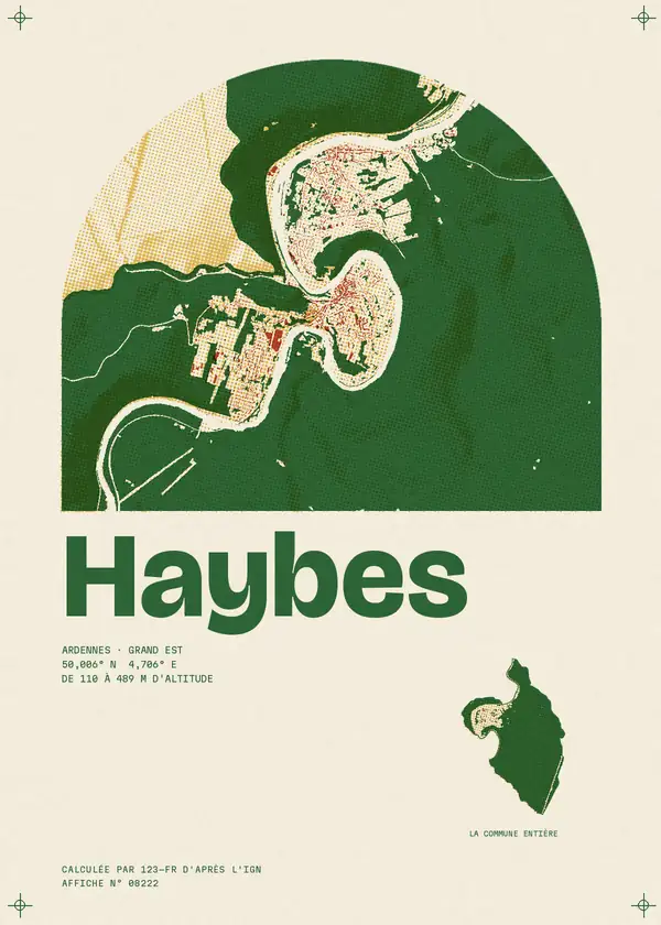 Affiche de Haybes, calculée par 123-fr d'après l'IGN