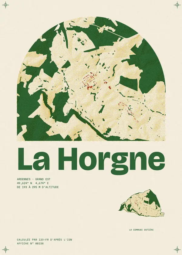 Affiche de La Horgne, calculée par 123-fr d'après l'IGN