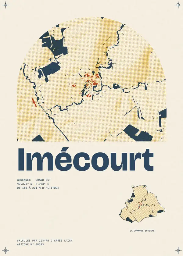 Affiche de Imécourt, calculée par 123-fr d'après l'IGN