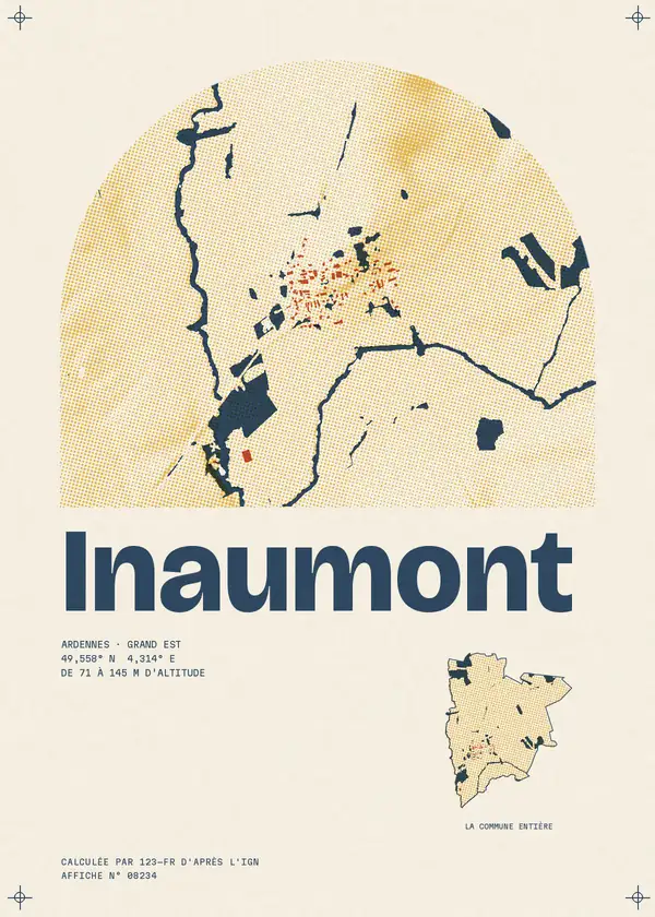 Affiche de Inaumont, calculée par 123-fr d'après l'IGN