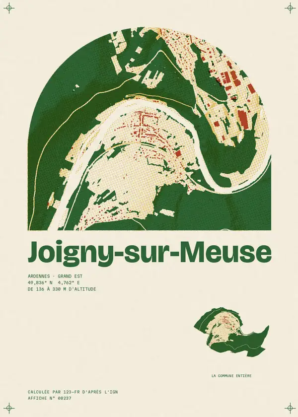Affiche de Joigny-sur-Meuse, calculée par 123-fr d'après l'IGN