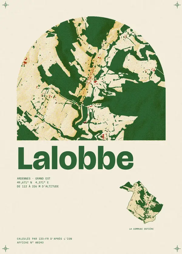 Affiche de Lalobbe, calculée par 123-fr d'après l'IGN