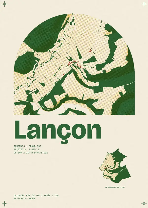 Affiche de Lançon, calculée par 123-fr d'après l'IGN