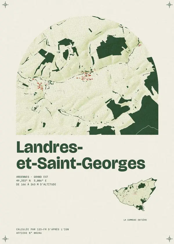 Affiche de Landres-et-Saint-Georges, calculée par 123-fr d'après l'IGN