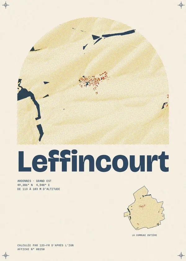 Affiche de Leffincourt, calculée par 123-fr d'après l'IGN