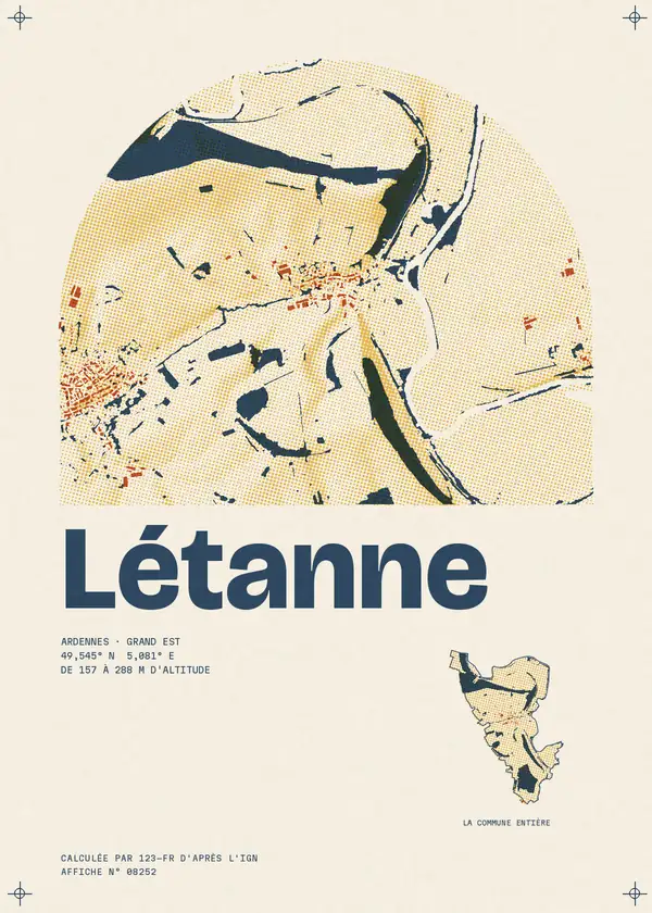 Affiche de Létanne, calculée par 123-fr d'après l'IGN