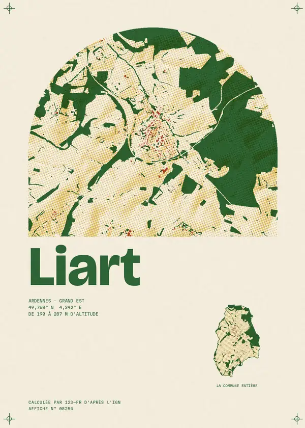 Affiche de Liart, calculée par 123-fr d'après l'IGN